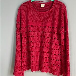 Red Knit Women's Sweater